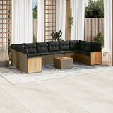 vidaXL 11-dijelni set vrtnih sofa od poliratana s jastucima sivi | shoptok.hr