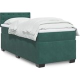 vidaXL Box spring postelja z vzmetnico temno zelena 100x200 cm žamet Cene