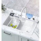 ELITE EDITION Luksuzno pomivalno korito za kuhinjo KS2199 — Bela kvadratna — 75 cm | Shoptok.si