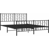  Metalni okvir kreveta uzglavlje i podnožje crni 160x200 cm | shoptok.hr