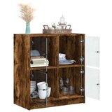 vidaXL Bočni ormarić sa staklenim vratima boja hrasta 68x37x75 5 cm | shoptok.hr