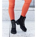 Gemre Black ankle boots with rhinestones, insulated eco-suede Sfaranda | shoptok.hr