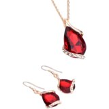 INF Ogrlica Komplet uhanov Red, (21237811) | Shoptok.si
