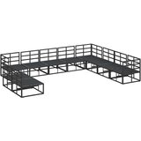  Sjedeća garnitura za vrt s jastukom 10 pcs Crna Aluminij | shoptok.hr