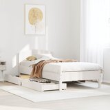 vidaXL Okvir kreveta bez madraca bijeli 90 x 200 cm masivna borovina Cijene