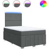 vidaXL Box spring postelja z vzmetnico temno siva 120x190 cm blago | Shoptok.si
