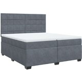  Krevet s oprugama i madracem tamnosivi 200x200 cm baršunasti | shoptok.hr