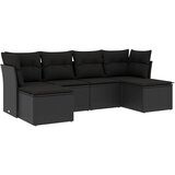  6-dijelni set vrtnih sofa s jastucima crni od poliratana | shoptok.hr