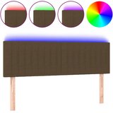  LED uzglavlje tamnosmeđe 144x5x78/88 cm od tkanine | shoptok.hr