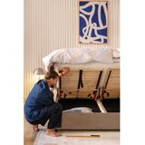 Bonami Selection Sivorjava oblazinjena zakonska postelja s prostorom za shranjevanje z letvenim dnom 180x200 cm Myra Bold – | Shoptok.si