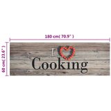  Kuhinjski tepih perivi s natpisom Cooking 60x180 cm baršunasti | shoptok.hr