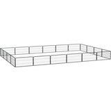 vidaXL pasja ograda z 20 paneli črna 100x50 cm prašno barvano jeklo | Shoptok.si