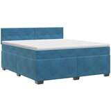  Boxspring krevet s madracem Tamno plava 140 x 200 cm Baršun | shoptok.hr
