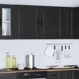 vidaXL Kuhinjske stenske omarice 2 kos Porto črn inženirski les | Shoptok.si