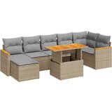 vidaXL 8-dijelni set vrtnih sofa od poliratana s jastucima bež bagrem | shoptok.hr