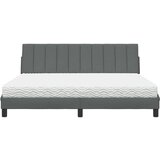 vidaXL Postelja z vzmetnico temno siva 180x200 cm blago | Shoptok.si