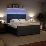 vidaXL Box spring postelja z vzmetnico temno siva 180x200 cm žamet | Shoptok.si