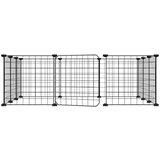 vidaXL Ograda za hišne ljubljenčke z 12 paneli črna 35x35 cm jeklo | Shoptok.si