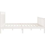  Posteljni okvir bel iz trdne borovine 200x200 cm, (20646099) | Shoptok.si