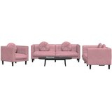  3-dijelni set sofa s jastucima ružičasti baršunasti | shoptok.hr