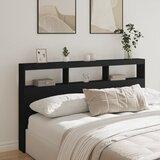 vidaXL Omarica za vzglavje postelje LED črna 180x17x102 cm Cene