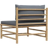 Srednja vrtna sofa od bambusa s tamnosivim jastucima | shoptok.hr