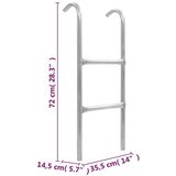  Lestev za trampolin z 2 stopnicama jeklo srebrna 72 cm, (20989581) | Shoptok.si