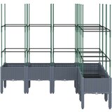  Vrtna sadilica s rešetkom siva 160 x 120 x 142 5 cm PP | shoptok.hr