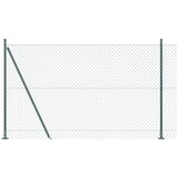 vidaXL Ograda od lanca s 7 flanged stupova 1.5x10 m pocinčanog čelika | shoptok.hr