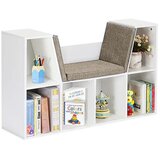 Kinder Home 3 u 1 dječja etajerka, biblioteka i klupa, 6 odjeljaka za pohranu igračaka i knjiga, poklon za djecu od 3+ godine Cijene