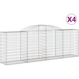 vidaXL Obokana gabionska košara 4kos 300x50x100/120cm pocinkano železo, (20758099) | Shoptok.si