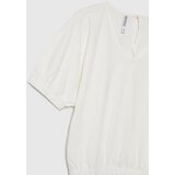 Marisse Cotton Blouse With Puffed Sleeves, White | Shoptok.si