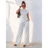 Resti Women's ribbed set, with an asymmetrical sleeveless top and flared pants | shoptok.hr