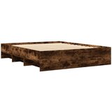 vidaXL Posteljni okvir dimljeni hrast 150x200 cm inženirski les, (21306986) | Shoptok.si
