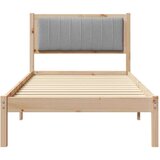 vidaXL Posteljni okvir z oblazinjenim vzglavjem Svetlo siva | Shoptok.si