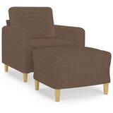  Fotelja s tabureom smeđa 60 cm od tkanine | Eponuda.com