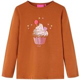  Dječja majica s dugim rukavima boja konjaka 116 | shoptok.hr