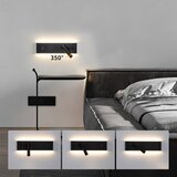  Brilagi-LED Zidno reflektorsko svetlo sa USB portom NOCTIS LED/3W/230V+LED/9W crna | Eponuda.com