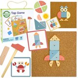 Woopie zelena drvena igra zabijanja čavala s čekić puzzle 20 uzoraka 82 kom. | shoptok.hr