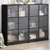  Regal za knjige s vratima crni 136x37x109 cm konstruirano drvo | shoptok.hr