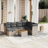Maison Chic Seti vrtnega pohištva - Vrtna garnitura - Vrtni pohištvo set 8-delna z blazinami siv poli ratan, (21800503) | Shoptok.si