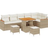 Set vrtnog sofe od 9 dijelova s jastučićima bež poli ratan akacija | shoptok.hr