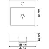  Umivaonik s Poklopcem za Slivnik Keramički Bijeli 51,5x38,5x15 cm | shoptok.hr