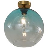 QAZQA Art Deco stropna svetilka medenina z modrim steklom - Sandra | Shoptok.si