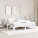  Krevetna konstrukcija Bijelo 200 x 200 cm Čvrsto borovo drvo Bijela 209 x 204 x 66 cm | Shoptok.si