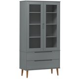 vidaXL Vitrina MOLDE siva 90 x 35 x 175 cm od masivne borovine | shoptok.hr