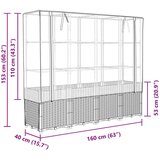 vidaXL Visoka greda s prevleko za rastlinjak videz ratana 160x40x153cm | Shoptok.si