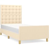  Okvir za krevet bez madraca krem 100 x 200 cm od tkanine | shoptok.hr