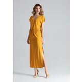 Figl Woman's Dress M668 Mustard braon | narandžasta | krem Cene
