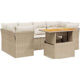  7-dijelni set vrtnih sofa od poliratana s jastucima bež | shoptok.hr